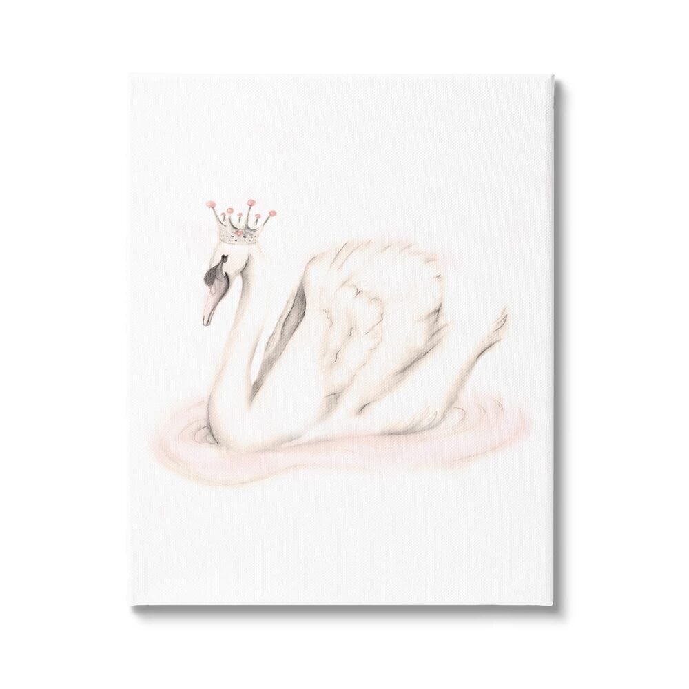 2214 Elegant Swan Princess Wearing Crown Tiara Pink Jewels, Design by